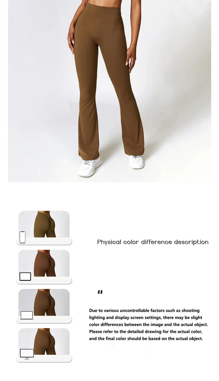 High Waist Flare Leggings Yoga Pants Women Wide Leg Pants Women Gym Workout Fitness Sports Flared Pants Latin Dance Trousers PlatiNum