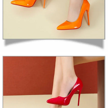 Scarpe da donna Tacchi alti rossi Décolleté sexy a punta da 12 cm Scarpe da sposa Scarpe da sposa Nude Colore nero Tacchi alti con fondo in gomma rossa platinumshop