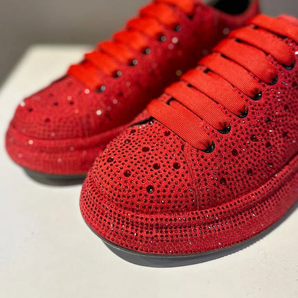 Luxury New Men Rhinestone Lace Up All Match Brand Shoes Causal Flats Loafers Sports Walking Sneakers Zapatos Hombre Vest