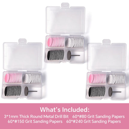 Dead Skin Replaceable Sanding Paper Set for Manicure Pedicure With Metal Disc Nail Drill Bit Calluses Removal Foot Care Tool Acc 2028
