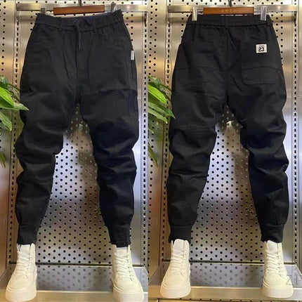 2026 Summer New Men's Casual Pants Solid Color Versatile Slimming Dad Trousers Solid Color Jogger Cargo Pant