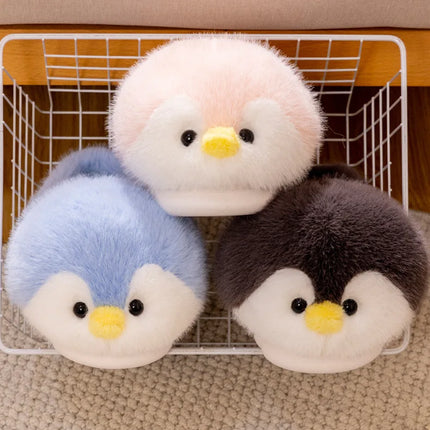 Cute Penguin Plush Slippers，Winter Warm Full-Coverage Home Slippers，Cartoon Animal-Themed, Non-Slip, Thick-Soled Women's Indoor