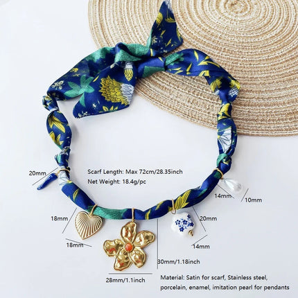 Collana bandana morbida con ciondolo a forma di fiore a forma di cuore placcato in oro per gioielli impilabili da donna e ragazza PlatiNum