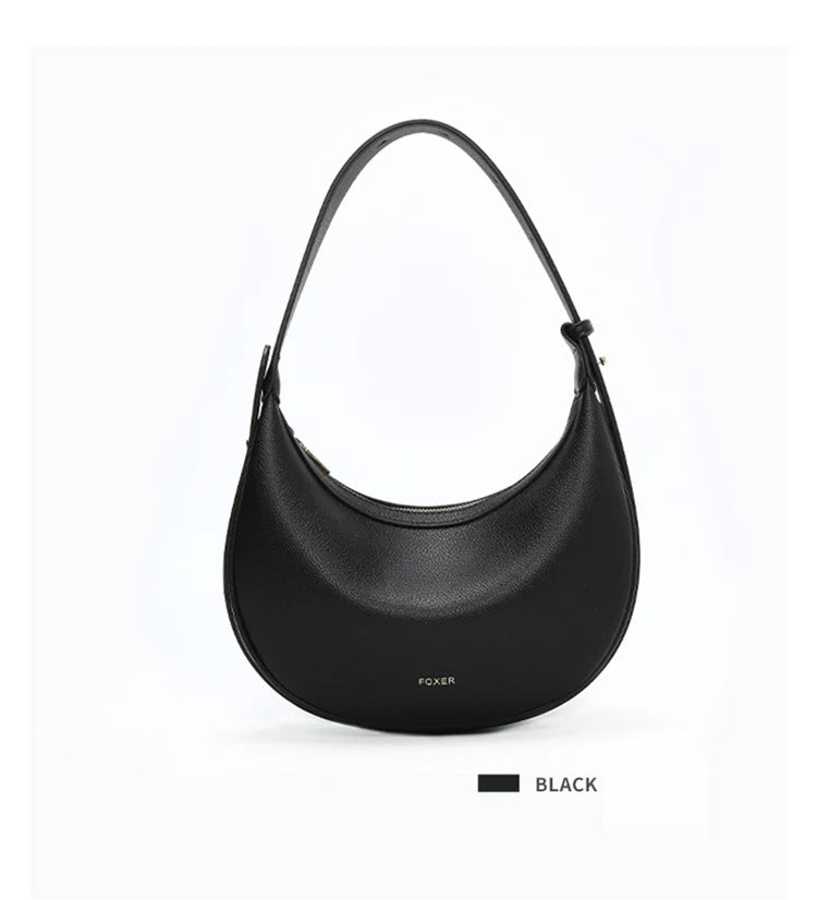 FOXER Women Fashion Small Shoulder Bag Lady 2025 Winter Crossbody Handbag Crescent Underarm Bag Perfect Gift  for Wife