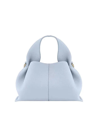 Mini borsa a mano in pelle martellata, manico con fibbia e chiusura metallica, tracolla rimovibile per uso quotidiano