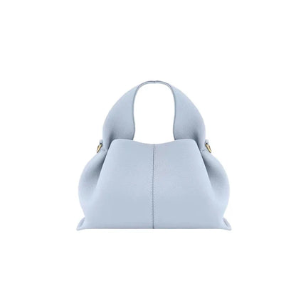 Mini borsa a mano in pelle martellata, manico con fibbia e chiusura metallica, tracolla rimovibile per uso quotidiano