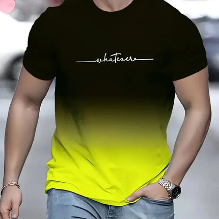 Men's Plain Printed T-shirt Oversized Fashion Summer Outdoor Breathable Men's Top New Crew Neck Short Sleeve