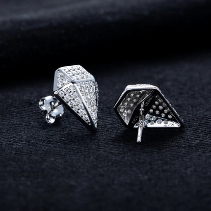 MossanRappr 0.94cttw Moissanite Eleganti orecchini a rombo in argento sterling 925 D Colore ghiacciato Gioielli Hip Hop per uomo Donna platinumshop