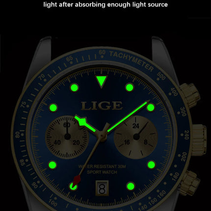 LIGE Nuovi orologi da uomo Orologi da polso al quarzo da uomo di lusso delle migliori marche Cronografo sportivo impermeabile e luminoso Relogio Masculino+BOX platinumshop