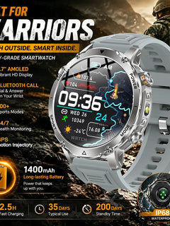 Military Grade Sapphire Smart Watch HeartRate SO2 BT5.3 Call Custom dial Smartwatch for Men Breathable Band Sports watch 1400mAh