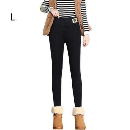 Women Leggings Fashion Wool Fleece Trousers High Waist Women Leggings Winter Thicken Leggings Cashmere Lambskin Warm Pants PlatiNum