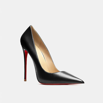 HLTINO nero punta a punta tacchi inferiori rossi moda donna primavera estate décolleté scarpe in vera pelle per scarpe da donna da festa quotidiana