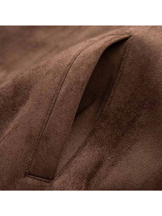 Women's Brown Leather Suede Jacket Coat Vintage Casual BF style Motorcycle Mustang Jacket Outerwear 2000s Clothes Autumn Winter