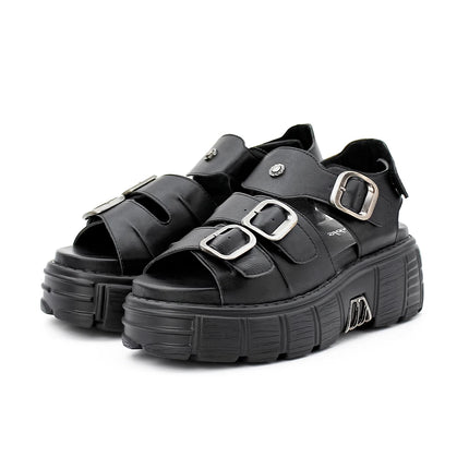 U-DOUBLE 2026 Women's Platform Punk Style Sandals Summer Women's Clip Toe Roman High Heel Slippers