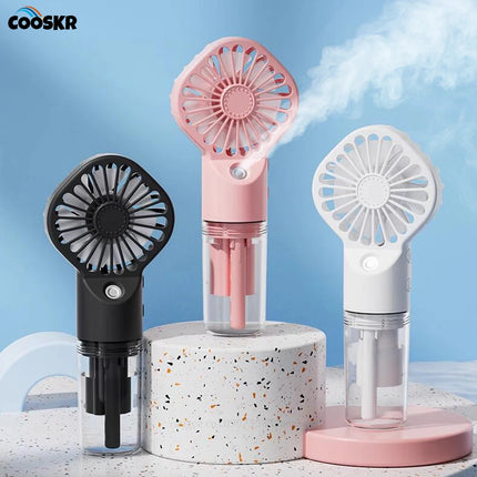 Ventilatore spray portatile portatile Mini umidificatore Ventilatore 4 velocità Potente vento USB ricaricabile Ventilatore nebulizzatore d'acqua Piccolo ventilatore esterno