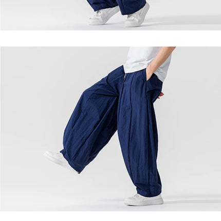 Pantaloni Uomo Nuova Estate Pantaloni larghi leggeri e sottili in vita elastica Sport all'aria aperta maschili Pantaloni larghi casual oversize da uomo Streetwear