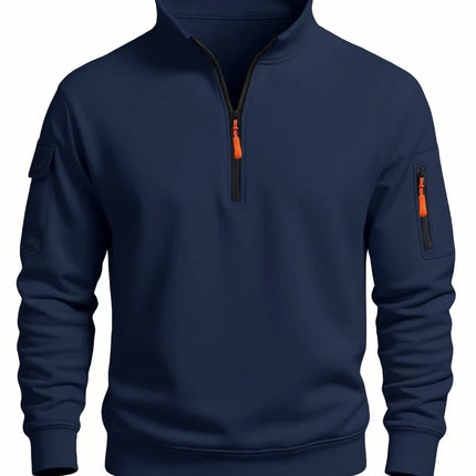 Men's sweatshirt 2025 autumn and winter new casual sports long-sleeve turtleneck half-zip windproof top