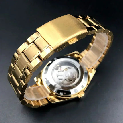 Orient Double Lion Classic Watch Series Orologio da uomo con cinturino in acciaio inossidabile Tourbillon meccanico automatico multifunzione di lusso platinumshop