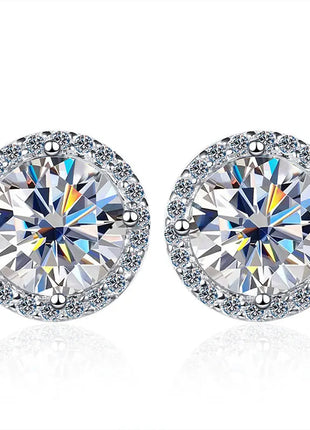 KNOBSPIN 1ct D Color Moissanite Earring For Women Wedding Fine Jewely with GRA 925 Sterling Sliver Plated 18k White Gold Earring PlatiNum