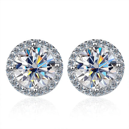 KNOBSPIN 1ct D Color Moissanite Earring For Women Wedding Fine Jewely with GRA 925 Sterling Sliver Plated 18k White Gold Earring PlatiNum