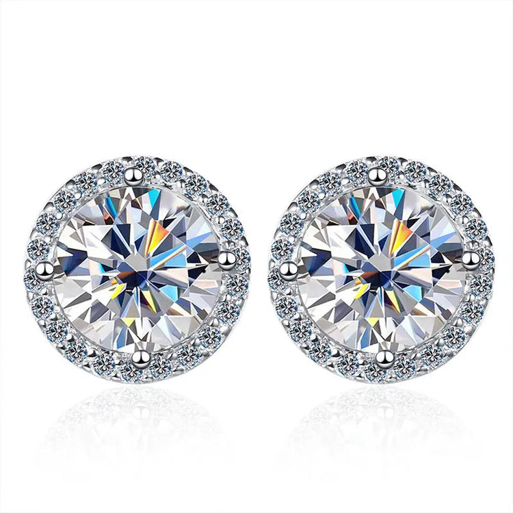 KNOBSPIN 1ct D Color Moissanite Earring For Women Wedding Fine Jewely with GRA 925 Sterling Sliver Plated 18k White Gold Earring PlatiNum