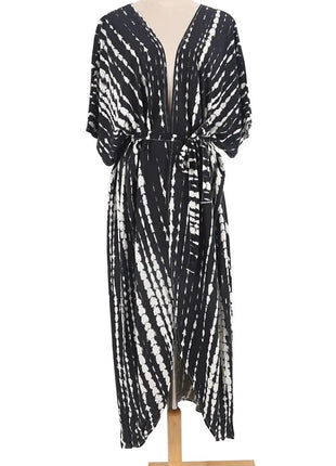 Copricostume da spiaggia da donna con apertura sul davanti, maxi cardigan, kimono, costume da bagno con cinture platinumshop