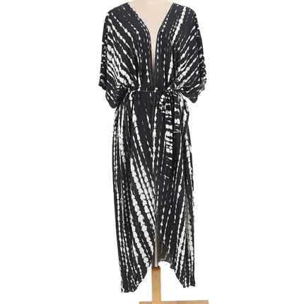 Copricostume da spiaggia da donna con apertura sul davanti, maxi cardigan, kimono, costume da bagno con cinture platinumshop