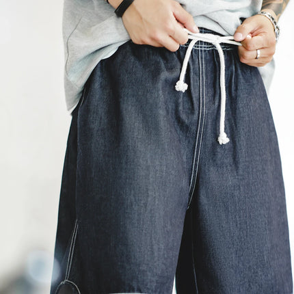 Maden Summer Casual Ice Jeans uomo pantaloncini di Jeans Cool Fit pantaloni larghi a gamba dritta pantaloni corti estivi da uomo