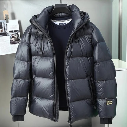 Winter Mens Down Coat Windproof Waterproof Outside Casual Outerwear Zip High Street Fashion Men Warm Hooded Windbreaker Jacket
