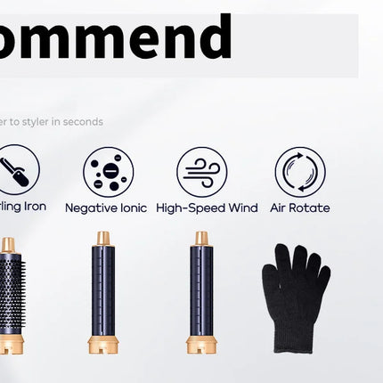 Curling Iron Set 5-in-1 Hair Curler with 3 Barrel Hair Crimper, Hair Straightener - Waver Heating Styling Tools for Women