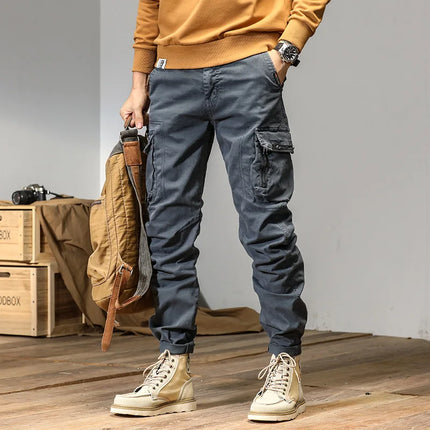CAAYU American Casual Men'S Work Pants Hip-Hop Fashion Casual Versatile Multi Pocket Design Work Pants Long Pants Men'S Long Pan