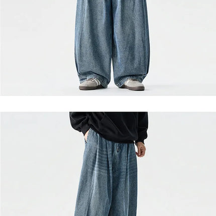 Jeans da Uomo Primaverili Stile Harajuku, Comodi e Lavati, Moda Y2K Punk Casual, Pantaloni Larghi e Leggeri