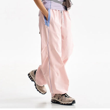 Men Women Splice Fashion Outdoor Loose Casual Lightweight Quick Dry Sports Cargo Baggy Pants Track Trouser Jogger Sweatpants