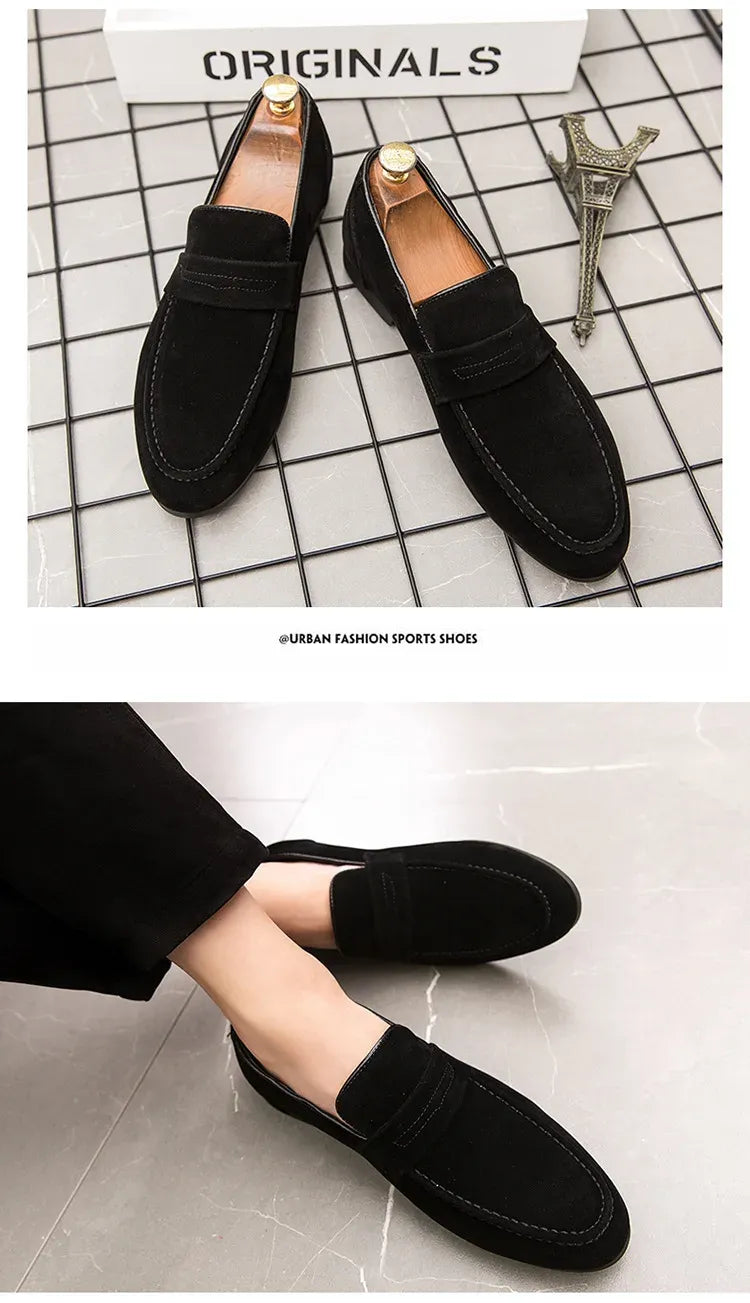 Nuovi uomini in pelle scamosciata scarpe casual comfort traspirante slip-on scarpe da guida da uomo moda maschile scarpe pigre mocassini di marca di lusso mocassini