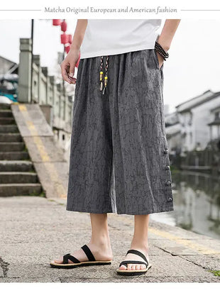 Pantaloni da samurai giapponesi Kimono da uomo Pantaloni casual in cotone retrò da uomo Pantaloni larghi casual Hip Hop Harajuku di alta qualità da uomo