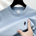 T-shirt da uomo girocollo manica corta in puro cotone 100% vendita calda marchio di lusso estate squisito ricamo pony top traspirante