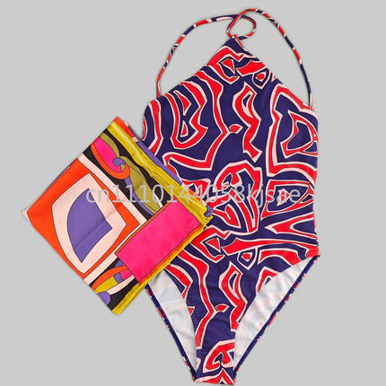 Costumi da bagno di lusso da donna con sciarpa nera e logo firmato, set bikini con fascia per capelli firmata da designer, abbigliamento da spiaggia platinumshop