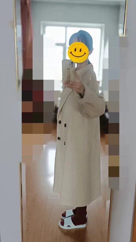 Women And Men Unisex Thicken Warm X-long Alpaca Woolen Overcoat Winter Cashmere Wool Maxi Loose Coat Oversize Cloak Outsize