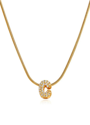 Fashion Tiny CZ Zircon Initial Alphabet Pendant Neckalce Gold Plated Stainless Steel A-Z Letter Necklaces Birthday Gifts Jewelry PlatiNum