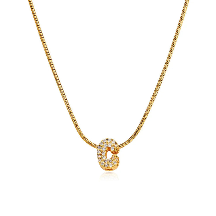 Fashion Tiny CZ Zircon Initial Alphabet Pendant Neckalce Gold Plated Stainless Steel A-Z Letter Necklaces Birthday Gifts Jewelry PlatiNum