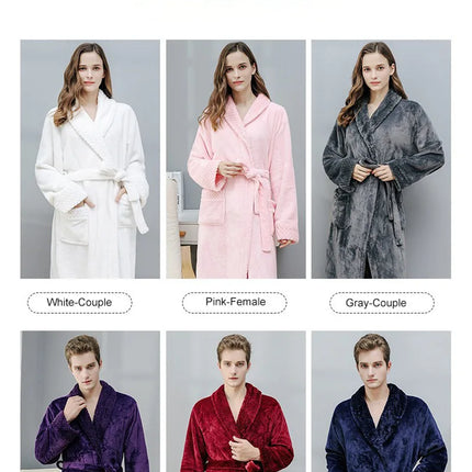 Donna Autunno e Inverno Caldo Lungo Velluto Corallo Spessore Coppia Accappatoi Da Bagno Uomo Donna Pigiama Doccia Accappatoio Asciugamani Da Bagno Per Adulti