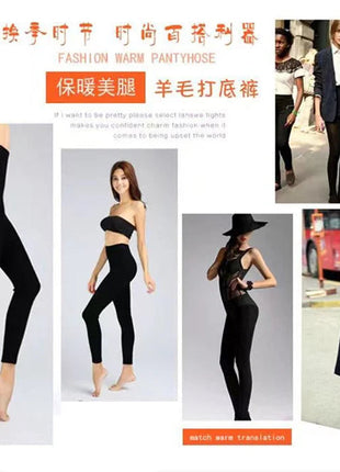 High-quality Sheep Hot Sales Leggings Women Autumn Winter Wool Long Elastic Ladies Fashionable Versatile Basic Style Warm Pants PlatiNum