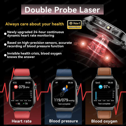 2026 Nuovo Misurazione Accurata Salute Smart Watch ECG + PPG Acido Urico Pressione Sanguigna Lipidi Nel Sangue Chiamata BT Smartwatch Per Le Donne Degli Uomini platinumshop