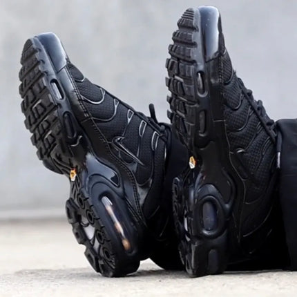 Nike Men's Air Max Plus TN Triple Black Versatile Air Cushion Anti-Slip Comfortable Outdoor Casual Sneakers 604133-050