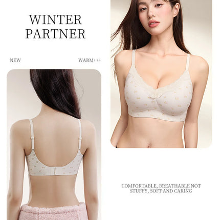 FallSweet French Floral Wireless Push Up Bra for Women Sweet Lace Bralette with Small Breasts Anti-sagging Brassiere Lingerie