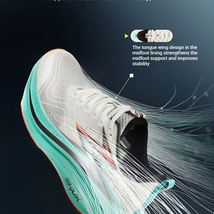 361 Degrees Flame 4.0 MIX Men Running Shoes Carbon Plate Racing Marathon Stable Rebound Wear-resistant Male Sneakers 672512204 PlatiNum