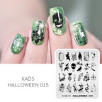 KADS Halloween Nail Stamping Plates skull Pumpkin Bat Template Stencils Nail Art Stamp Image Plate Manicure Nail Print Tool