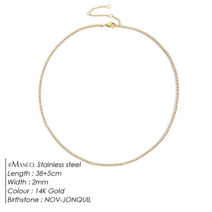 eManco Fashion Crystal High Quality Stainless Steel Gold Plated Necklace Ladies Charming Accessories Gifts Wholesale PlatiNum