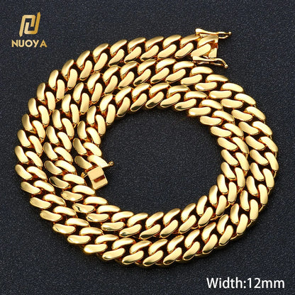 ESKEEM All'ingrosso 10/12/15/22mm 14K/18K Placcato Oro Pesante Miami Collana a Catena a Maglia Cubana per Gli Uomini Hip Hop Gioielli Catene Cubane
