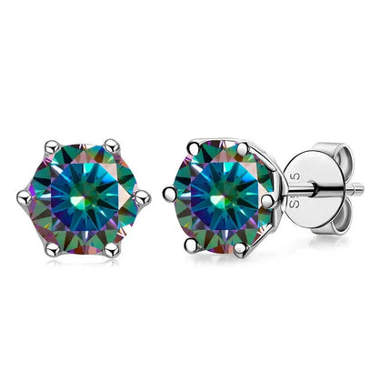 Real 1 CT D Color Moissanite Stud Earrings For Women Top Quality 925 Sterling Silver Sparkling Wedding Jewelry PlatiNum